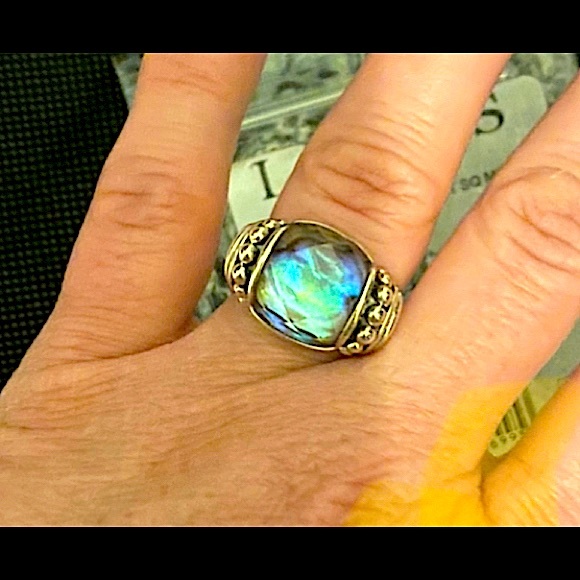 LAGOS Jewelry - GORGEOUS “LAGOS” SILVER RING/ ABALONE STONE-SIZE 7; BRAND NEW